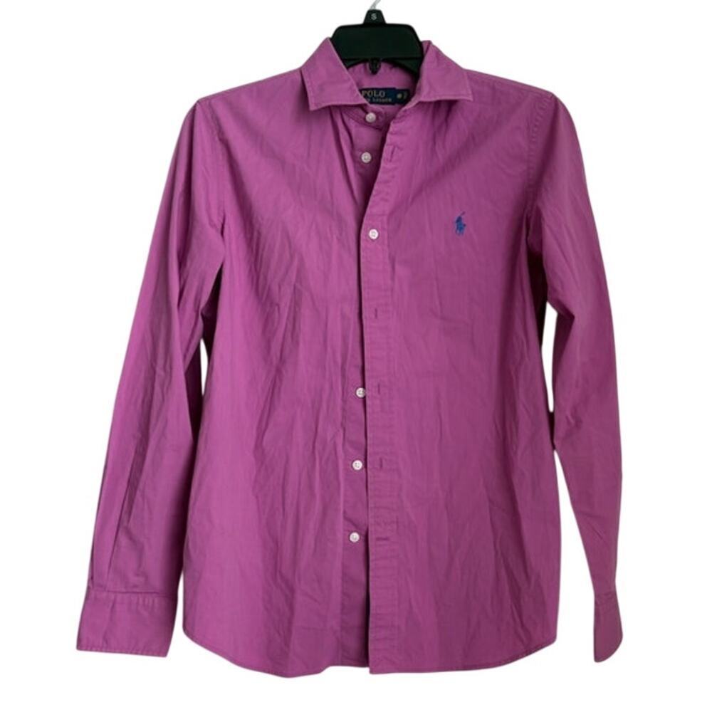 Boys Polo Ralph Lauren Pink Long Sleeve Button Down Size 10